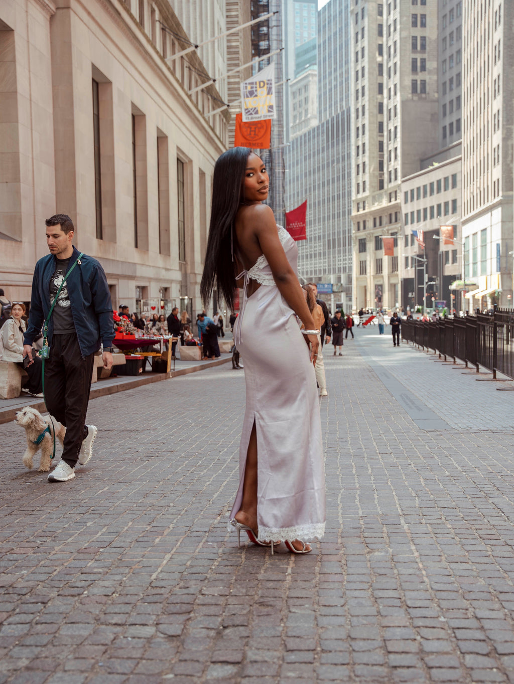 Lily of the Valley satin dress