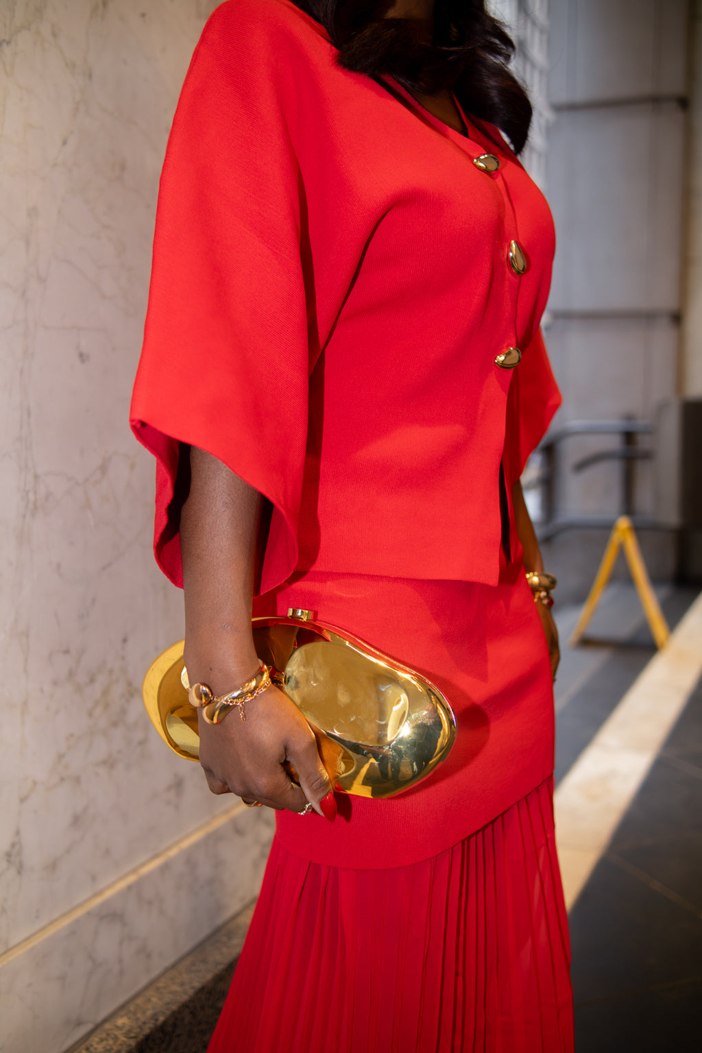Crimson Skirt Set