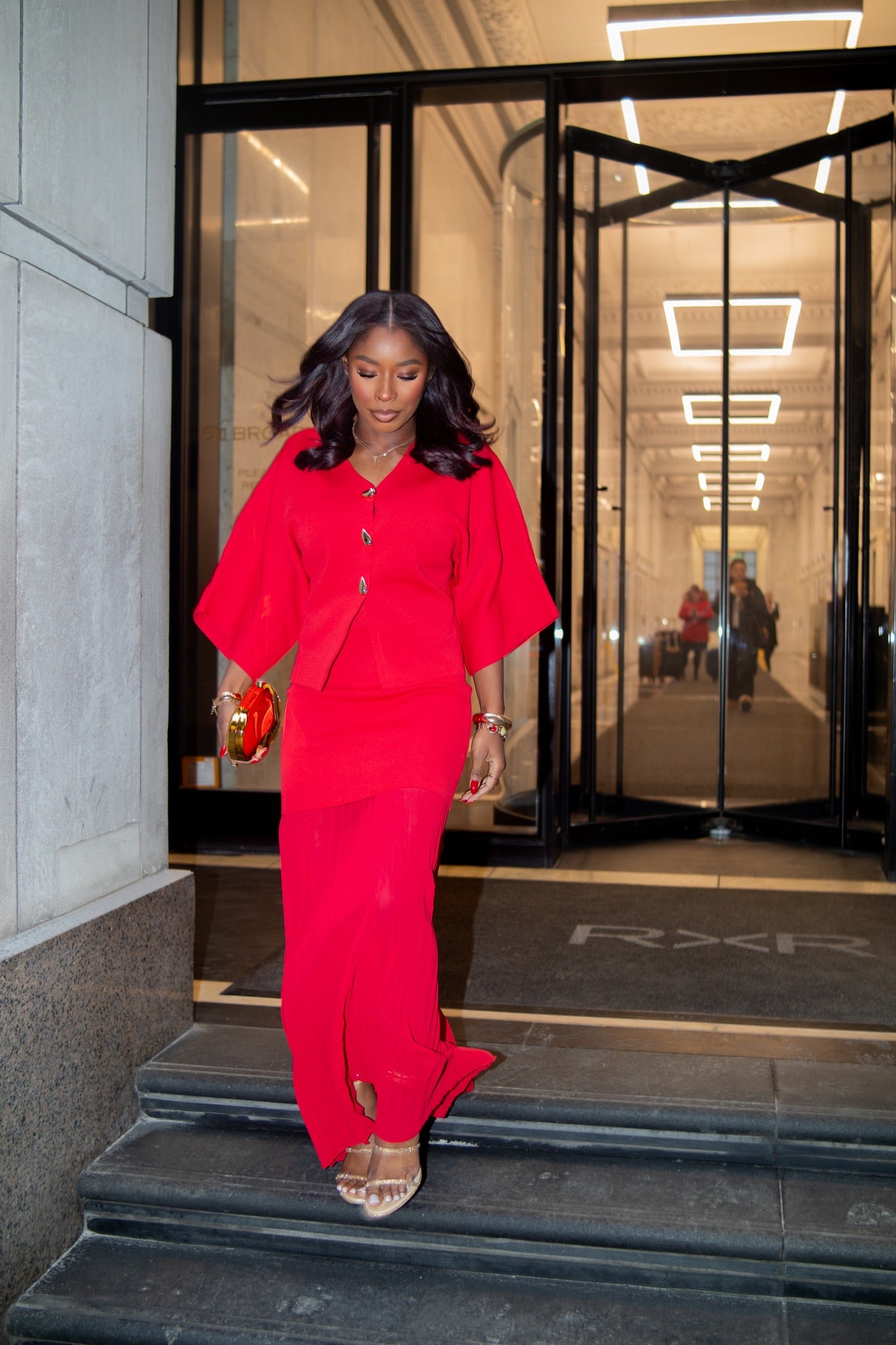 Crimson Skirt Set